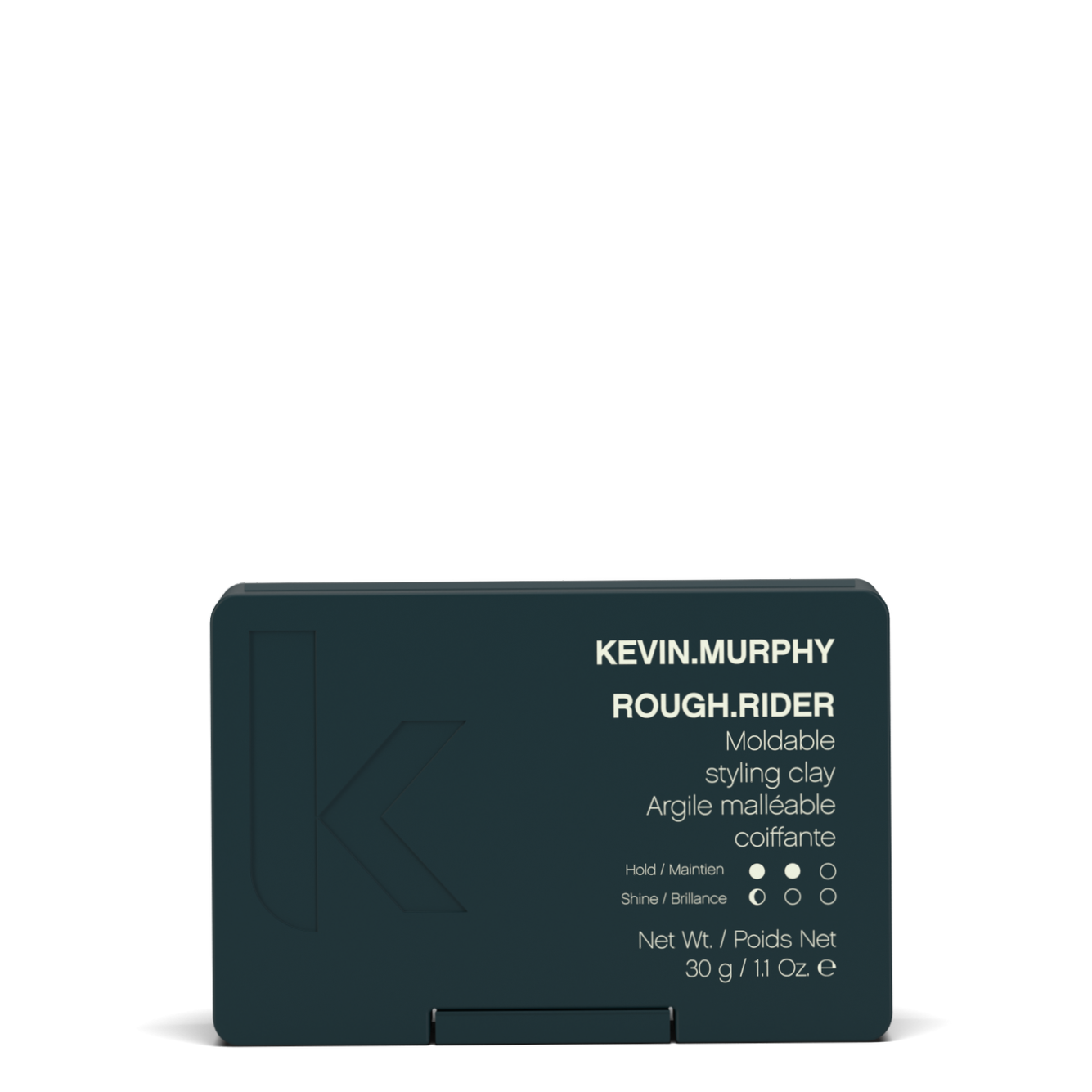 KEVIN.MURPHY ROUGH.RIDER – strong hold styling clay for a matte, defined look, infused with Soya Bean Extracts and Golden Bamboo for added strength and nourishment.
