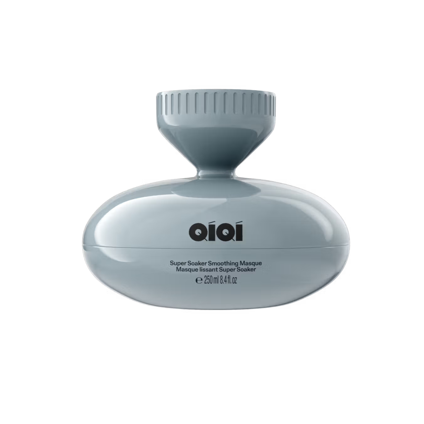 Jar of QIQI Super Soaker Smoothing Masque, an intensely hydrating hair treatment for dry, dull hair.